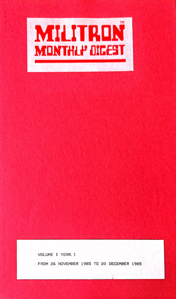 La copertina del primo volume della raccolta cablogrammi "Militron".