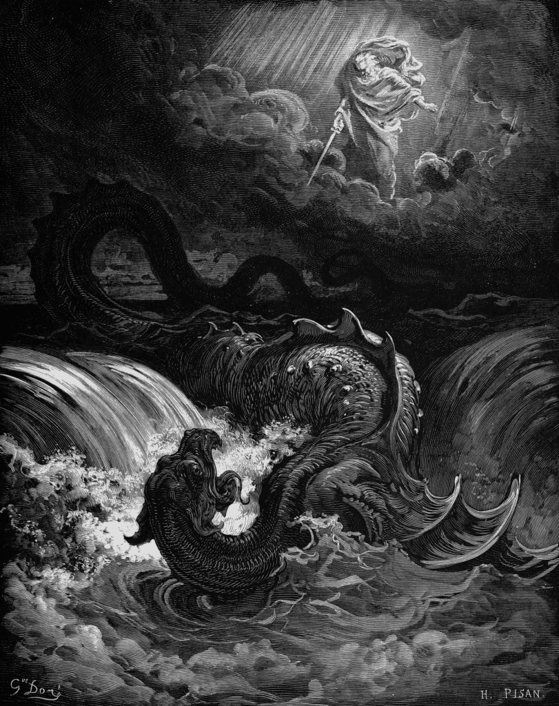 Una pregevole rappresentazione artistica del Leviatano.