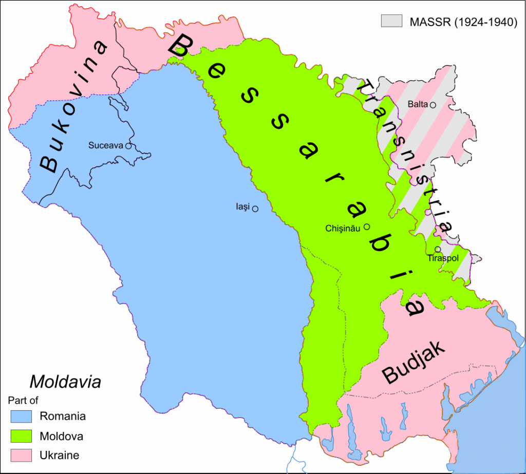 Posizionamento geografico della Bessarabia.
