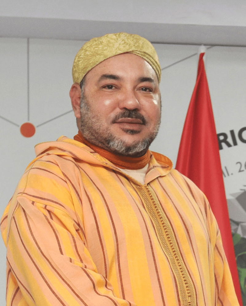 Il re del Marocco, Mohammed VI, nel 2015 durante la sua visita in India.