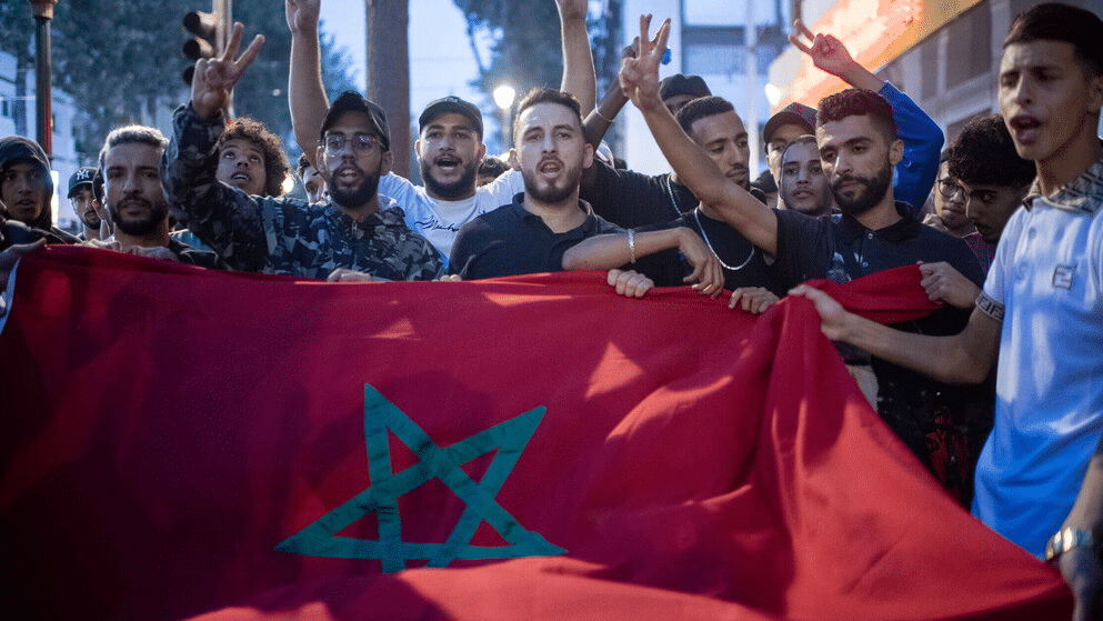 Una scena delle proteste in atto in Marocco.