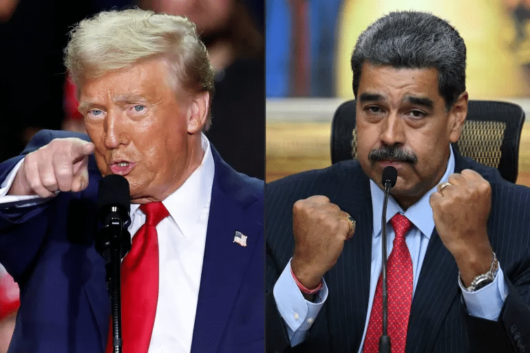 Trump - Maduro: i volti e le espressioni dei due presidenti.