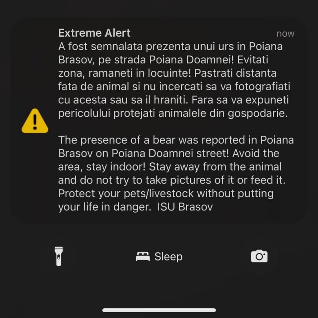 Il sistema di allerta romeno.