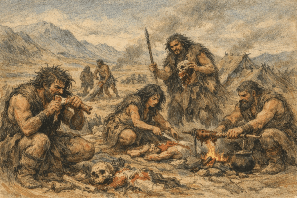 Androfagi: rappresentazione artistica.