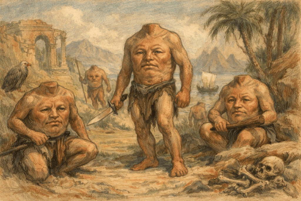 Blemmi: rappresentazione artistica.