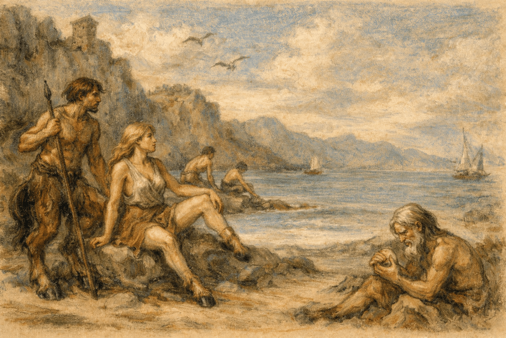 Ippiopodi: rappresentazioen artistica.