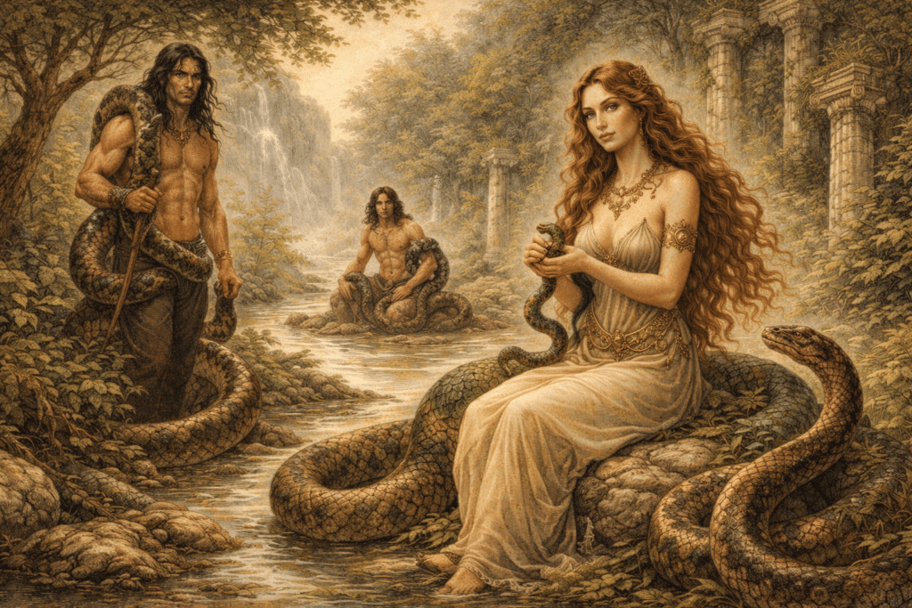 Ofeogeni: rappresentazioen artistica.