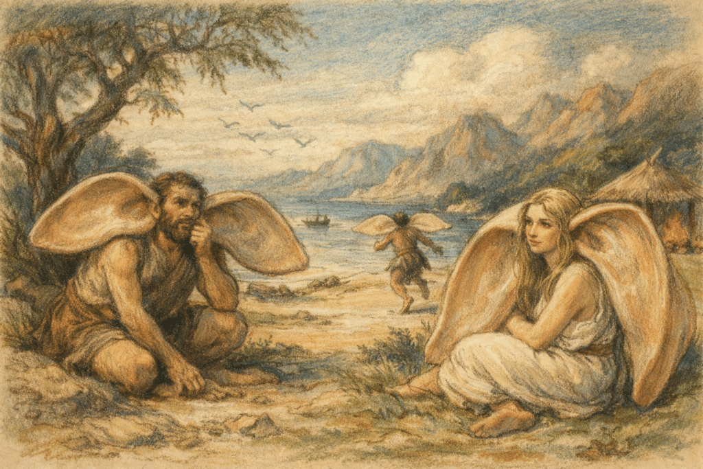 Panotii: rappresentazione artistica.