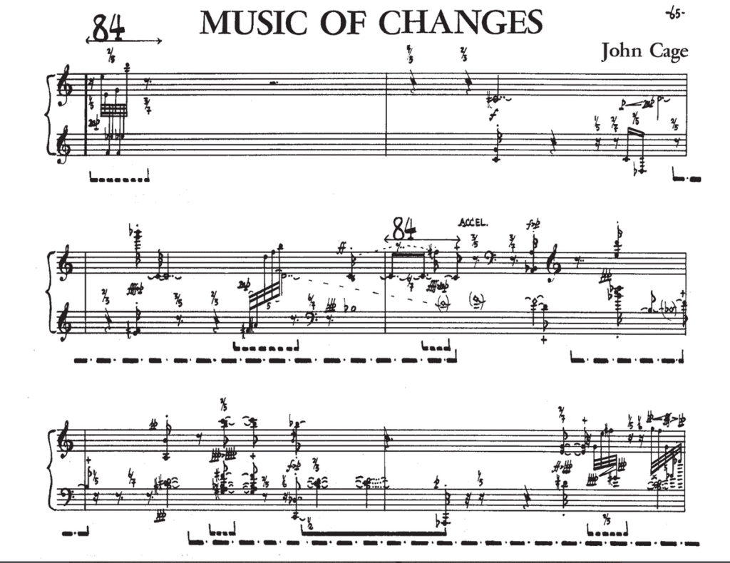Il singolare spartito di "Music of Changes".