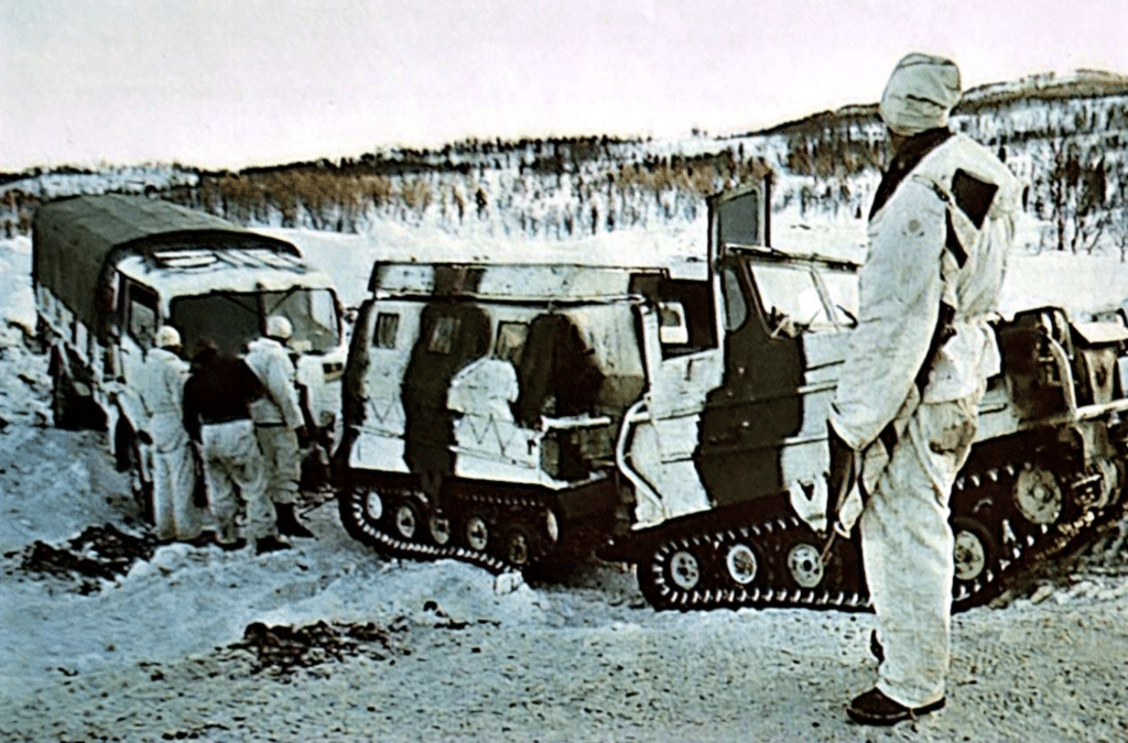 Il veicolo cingolato BV 202 in uso con il British Army. Veicolo ideale da neve, le sue prestazioni in montagna sono ottime, ma gli eserciti con truppe alpine sono sempre alla ricerca di un vero APC.