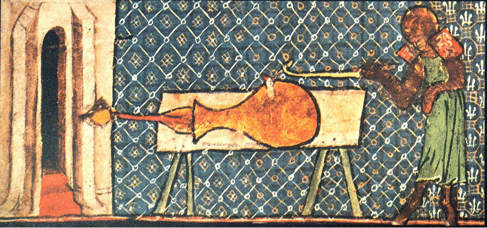 Una delle prime illustrazione di cannoni europei, risalente al 1327.