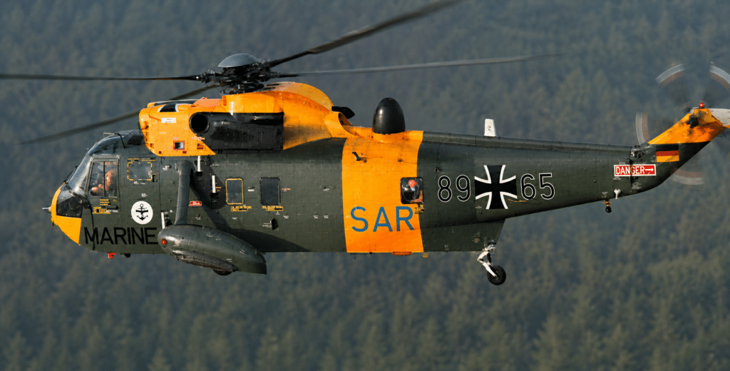 Un SEA KING Mk 41 della Bundesmarine nella versione SAR. La marina tedesca possiede uno squadrone di SAR con 22 SEA KING Mk 41.
