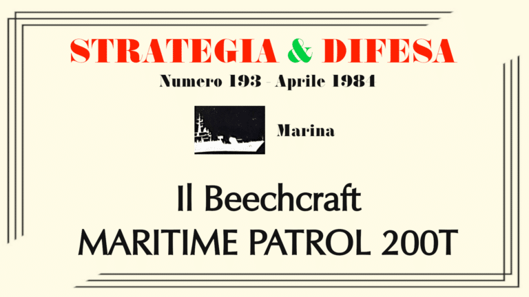 Copertina di «Il Beechcraft MARITIME PATROL 200T», nella sezione Marina di Strategia & Difesa