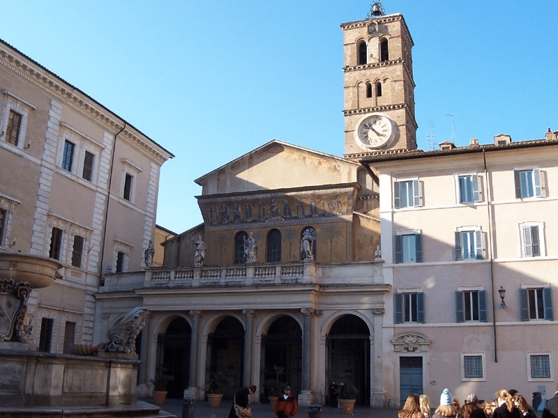 La chiesa di Santa Maria in Trastevere oggi.
