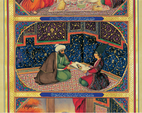 Ritratto del sultano Shahriyar e della principessa Shahrazàd (di Sani ol molk; 1849-1856 circa).