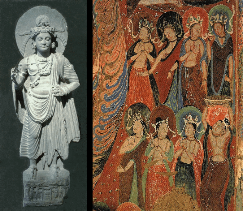 Esempi di rappresentazioni in scultura e pittura dell'iconografia del buddha.