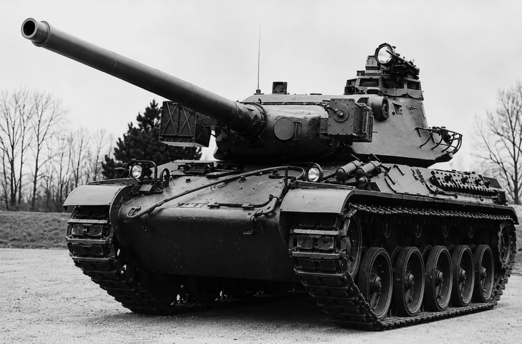 Il carro pesante AMX-30B2: soltanto 30 di questi carri con cannoni da 105 mm sono già in servizio con l'Armee de Terre, ma oltre 800 sono stati ordinati. Il cannone da 105 mm può sparare molte specie di munizioni francesi.
