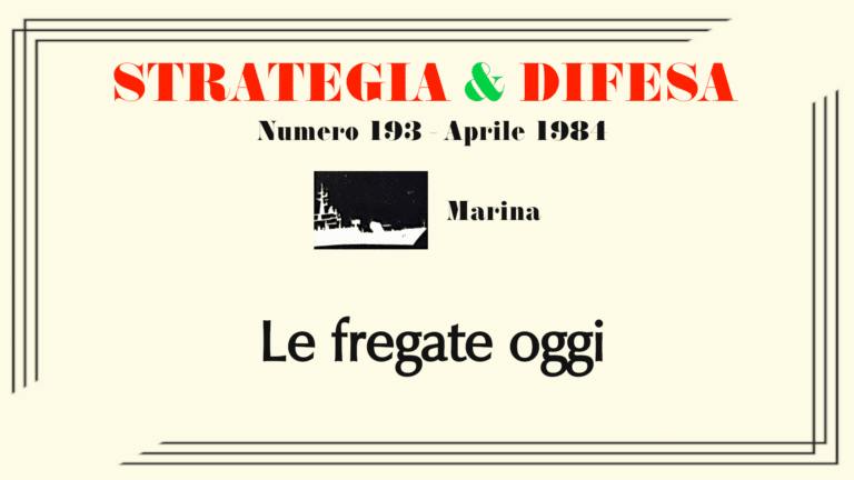 Copertina di «Le fregate oggi», nella sezione Marina di Strategia & Difesa