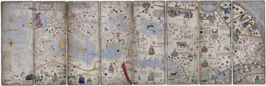 Otto pagine cartografiche dell’Atlante catalano attribuito ad Abraham Cresques