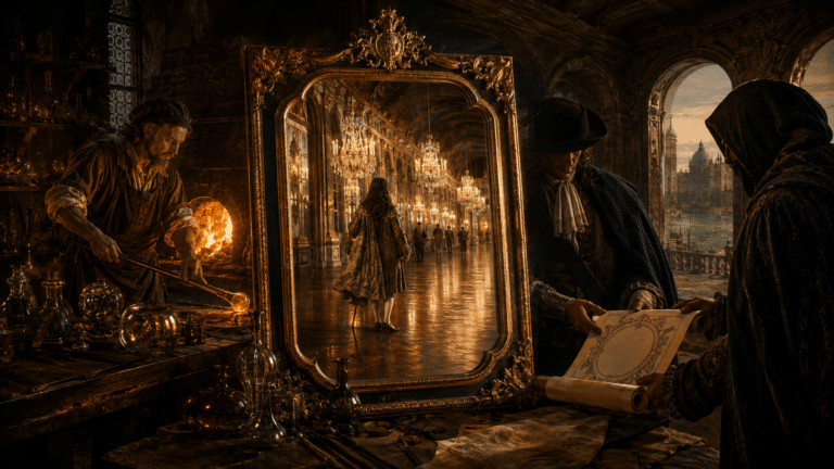 Specchio veneziano tra una fornace di Murano e la Galleria degli Specchi di Versailles