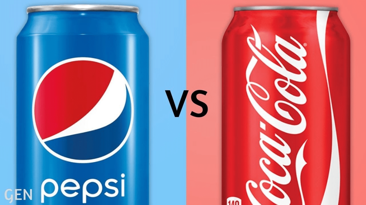 Lattine di Pepsi e Coca-Cola messe a confronto.