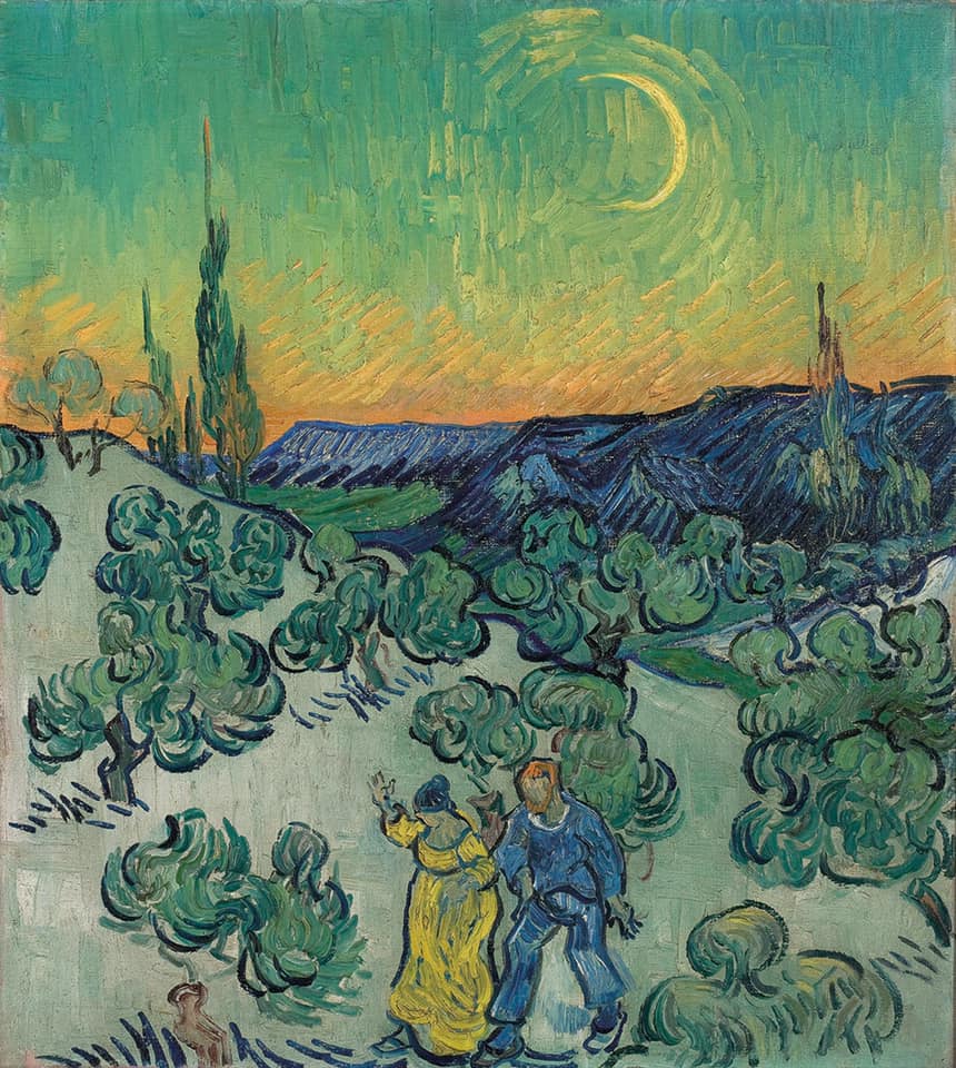 Vincent van Gogh, Passeggiata al crepuscolo, 1889–1890.