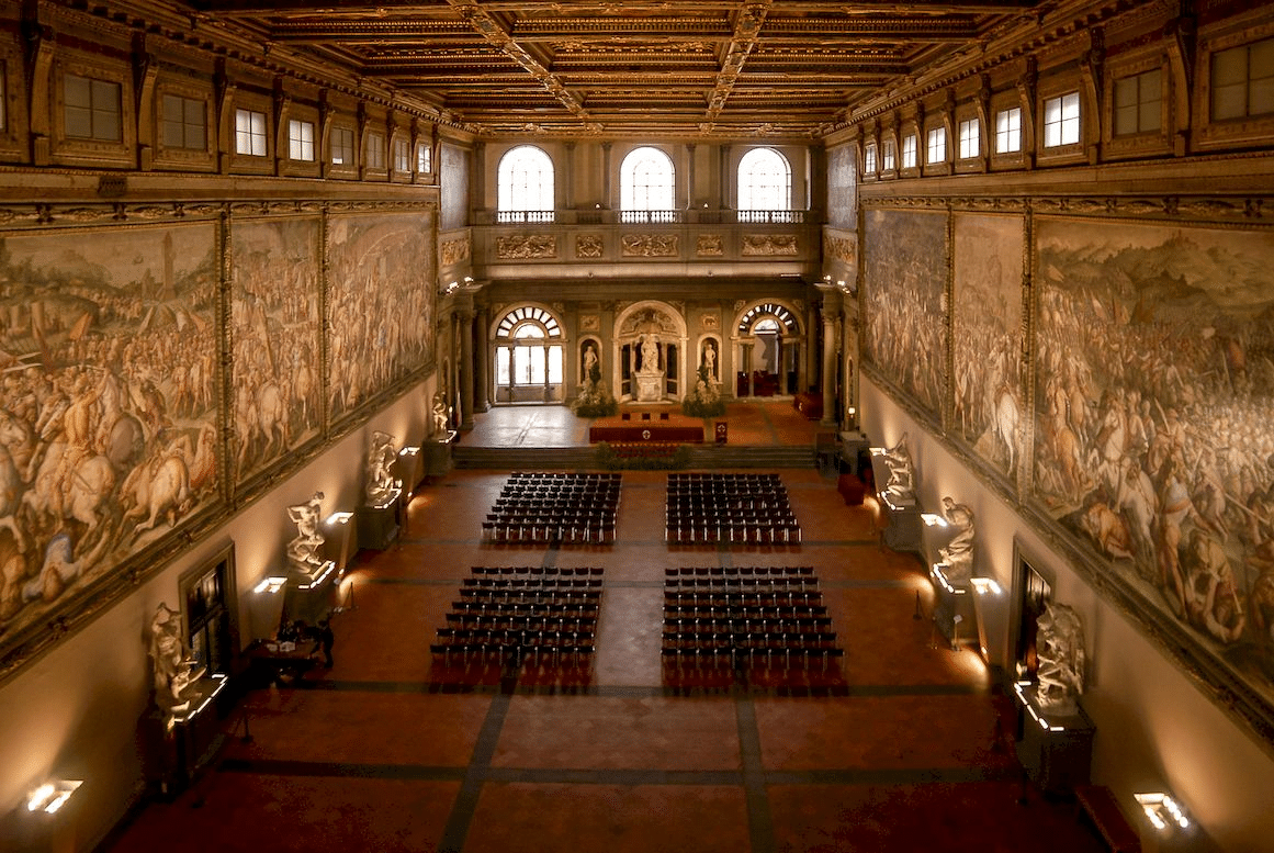 Veduta del Salone dei Cinquecento in Palazzo Vecchio, Firenze