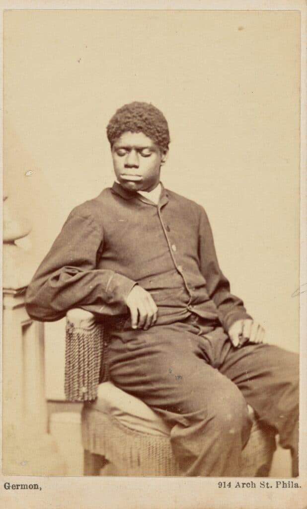 Thomas Wiggins seduto, ritratto fotografico di Washington L. Germon