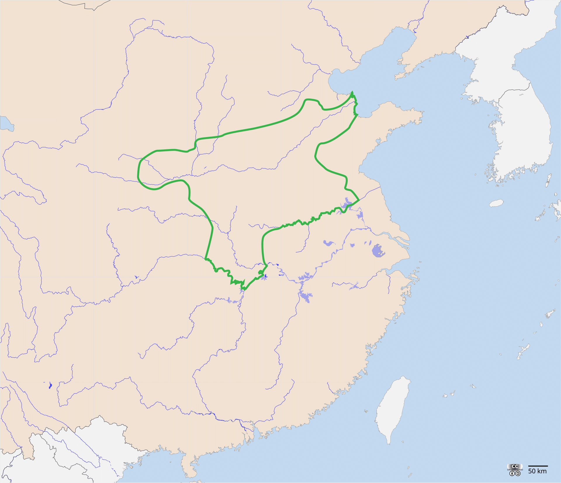 Carta dell’area attribuita alla dinastia Shang nella Cina antica.