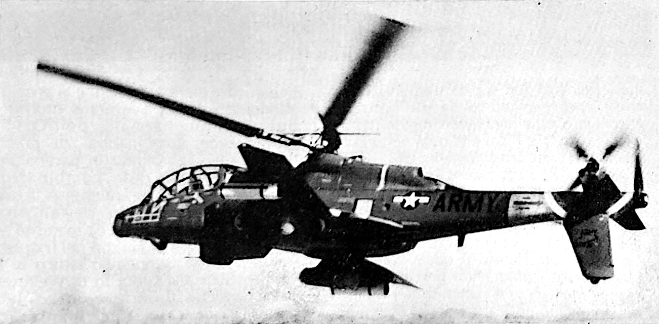 Profilo in volo dell'elicottero Lockheed AH-56A Cheyenne.